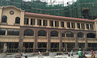 惠州雨润星雨华府别墅拉毛涂料